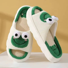 Men’s Frog Slippers – Funny Cartoon Animal Plush Indoor Shoes