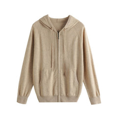 Hooded Casual Sweatshirt Knitted Cashmere Cardigan Zipper Men