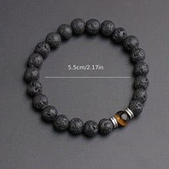 Men’s Fashion Volcanic Rock Bracelet – Natural Lava Stone Beaded Jewelry