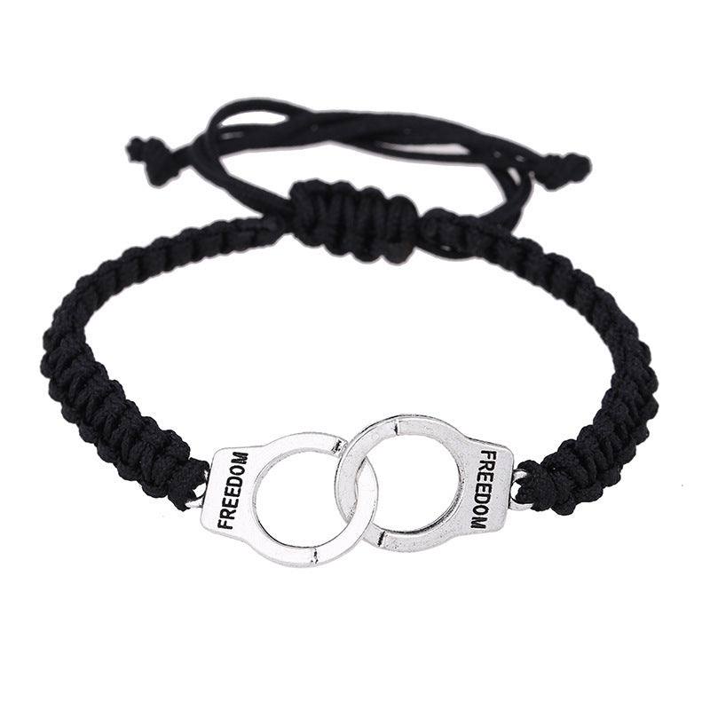 Men’s Woven Handcuff Bracelet – Adjustable Freedom Rope Bracelet
