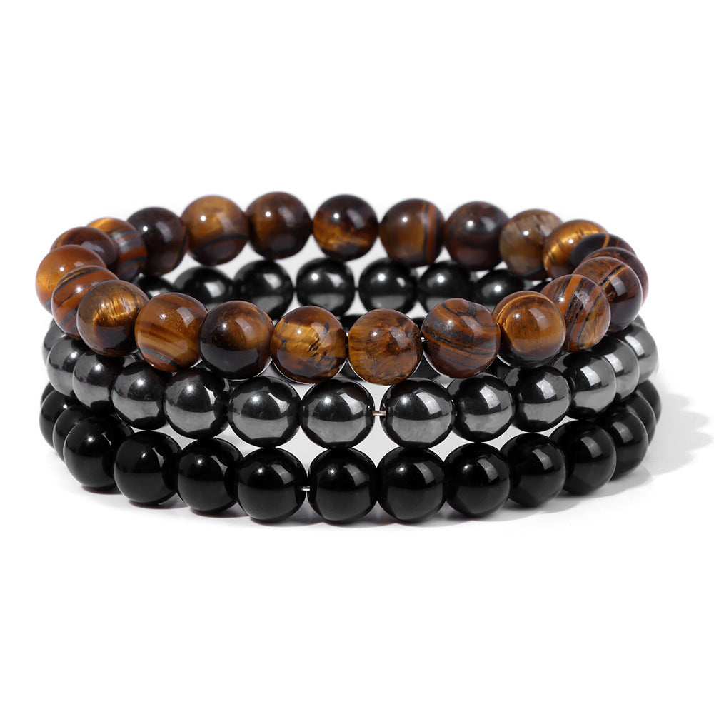 Men’s Natural Stone Bead Bracelet – Handmade Energy Healing Jewelry
