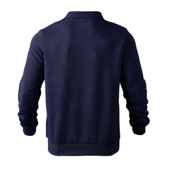 Lapel Jacquard Half-zipper Sweatshirt Fashion Solid Color Long-sleeved Tops For Men