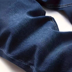 Men's European And American Fashionable Worn Slim Casual Jeans