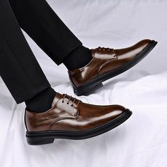 Men’s Leather Dress Shoes – Autumn/Winter Lace-Up Formal Wedding Groom Shoes