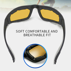 Men's Sports Cycling Sunglasses Outdoor Wrap Around UV400 Protection Night Driving Glasses Wind Resistant