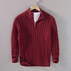 Men's Loose Zip Pullover Knitting Sweater Coat