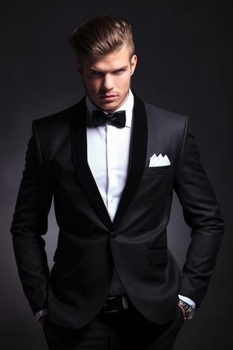 Men’s Black Slim-Fit Two-Piece Suit Set