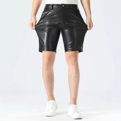 Fashion Casual Summer PU Leather Men's Shorts