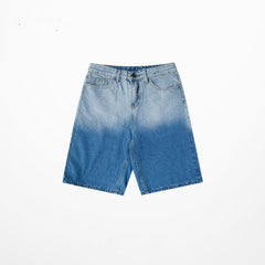 Gradient Denim Shorts Men''s Versatile Ins Loose Casual High Street