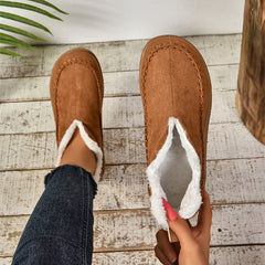 Women’s Warm Plush Ankle Boots – Cozy Slip-On Winter Snow Shoes