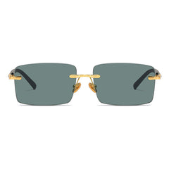 Sun Protection Fashion Rimless Crystal Travel Sunglasses For Men