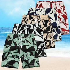 Casual Loose Pattern Cropped Elastic Waist Breathable Beach Pants