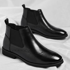 British Vintage Fleece-Lined Formal Business Boots For Men