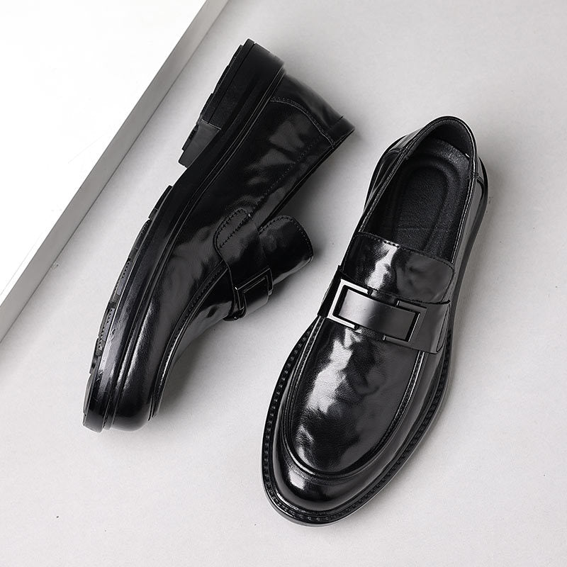 Men's British Slip-On Pointed Leather Shoes