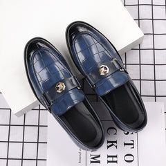 Men's Plaid Leather Business Casual Shoes