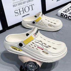 Summer Thick Bottom Shit Feeling Plus Size Closed-toe Slippers Men