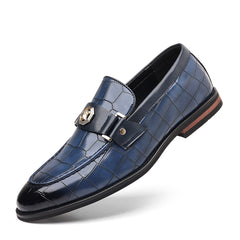 Men's Plaid Leather Business Casual Shoes