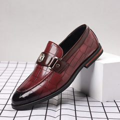 Men's Plaid Leather Business Casual Shoes