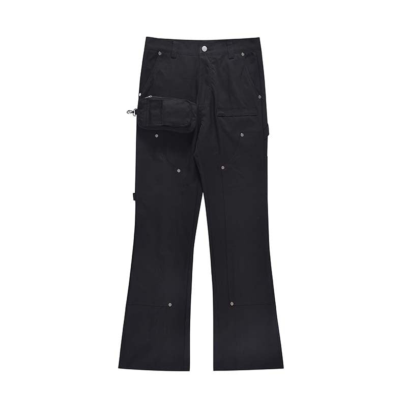 High Street Retro Rivet Flared Casual Pants