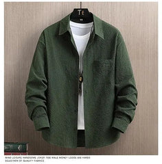 Men Casual Shirts For Daily Wear Smart Casual Single Breasted Full Sleeve Solid Color Turn Down Collar Spring And Autumn