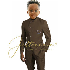 Royal Blue African Design Boys Suit – Kids Wedding & Formal Tuxedo Set