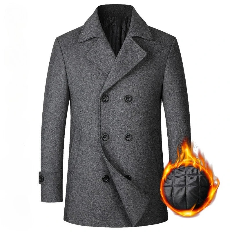 Men’s Double Breasted Wool Trench Coat