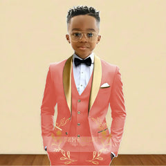 Oil Green Boys Suit 3-Piece – Kids Wedding Tuxedo with Jacket, Pants & Vest