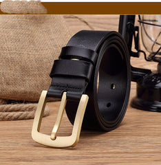 Men's Business Casual Retro Brass Pin Buckle Men's Belt