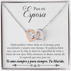 Simple Two-tone Heart Buckle Stainless Steel Necklace