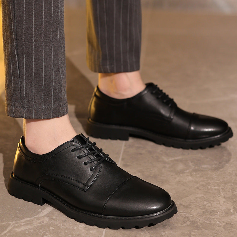 Men's Leather Derby Dress Shoes – Formal Business Non-Slip Sole