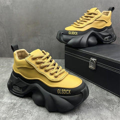 Leather Surface Trend Sports Leisure Platform Men's Shoes