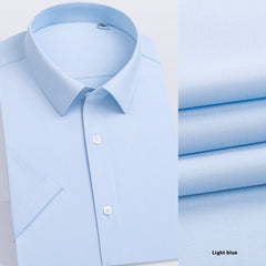 Men's Long-sleeved Mulberry Silk Non-ironing Business Clothing Micro-elastic Casual Shirt