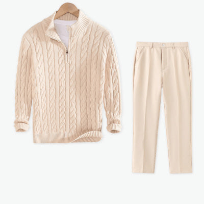 Men's Loose Zip Pullover Knitting Sweater Coat