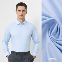 Men's Long-sleeved Mulberry Silk Non-ironing Business Clothing Micro-elastic Casual Shirt