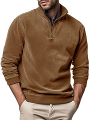 Men’s Faux Leather Pullover Sweatshirt Casual Fall Winter