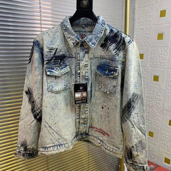 Fashionable Personalized Embroidered Denim Jacket For Men