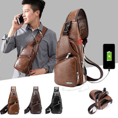 Men's USB Charging Bag Men Chest Bag Shoulder Bag Travel Bag