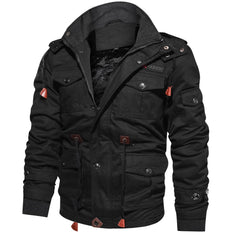Men’s Detachable Hood Winter Jacket – Multi-Pocket