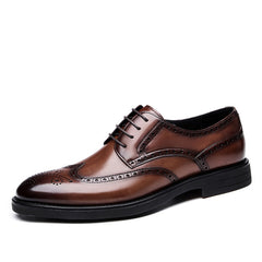 Men's Carving Brogue Business Formal Wear Leather Shoes