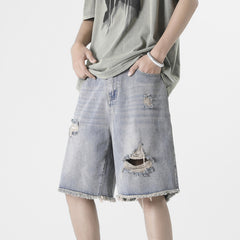 Fashion Ripped Cool Denim Shorts Men