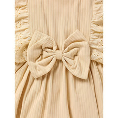 Baby Girl Summer Outfit – Solid Color Square Neck Bow Onesie with Matching Headband