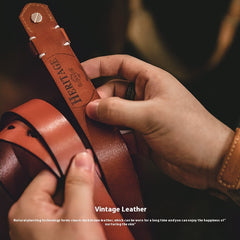 Fashion Retro Brass Distressed Belt For Men