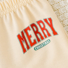 Baby Girls Christmas Outfit Set – “MERRY” Holiday Sweater & Pants (2-Piece)