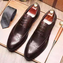 Men's British Pointed Toe Business Formal Wear Wedding Shoes