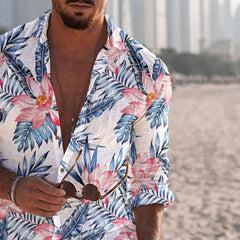 Men's Printed Shirt Beach Style Long Sleeve
