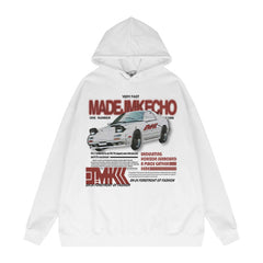 Classic American Car Letter Print Sweatshirt for Men