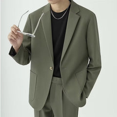 American High Street Leisure Suit Men Loose Drooping Korean Style