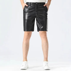 Fashion Casual Summer PU Leather Men's Shorts