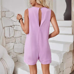 Stylish Women’s Sleeveless Jumpsuit with Pockets  Perfect Summer Beach Shorts & Casual Wear
