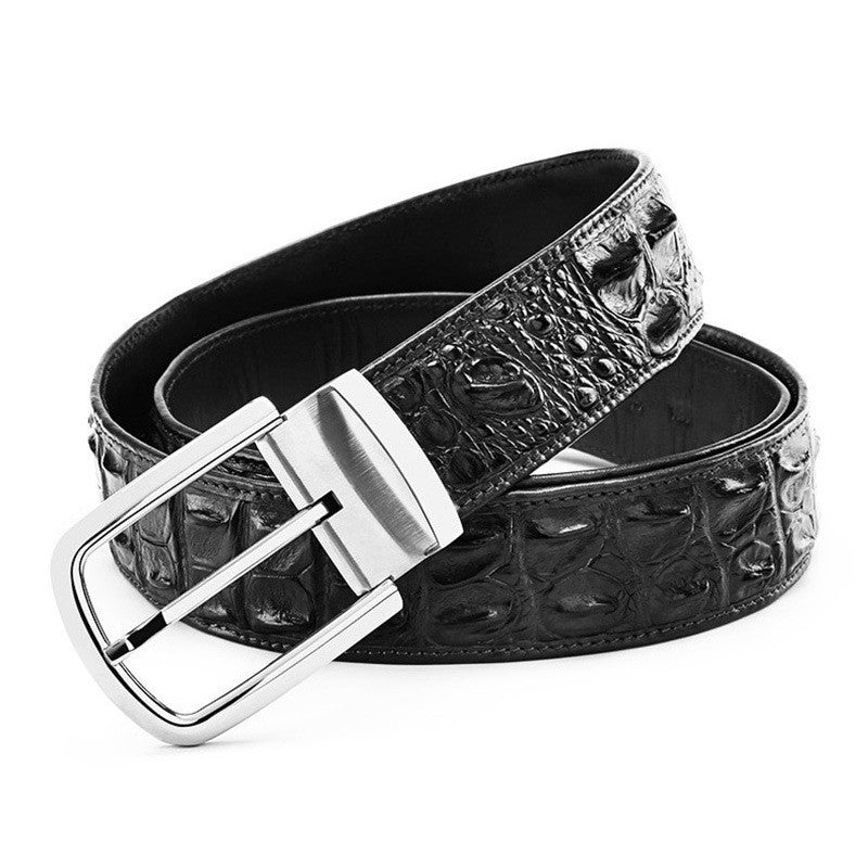 Genuine Leather Crocodile Skin Business Casual Men's Pin Buckle Belt
